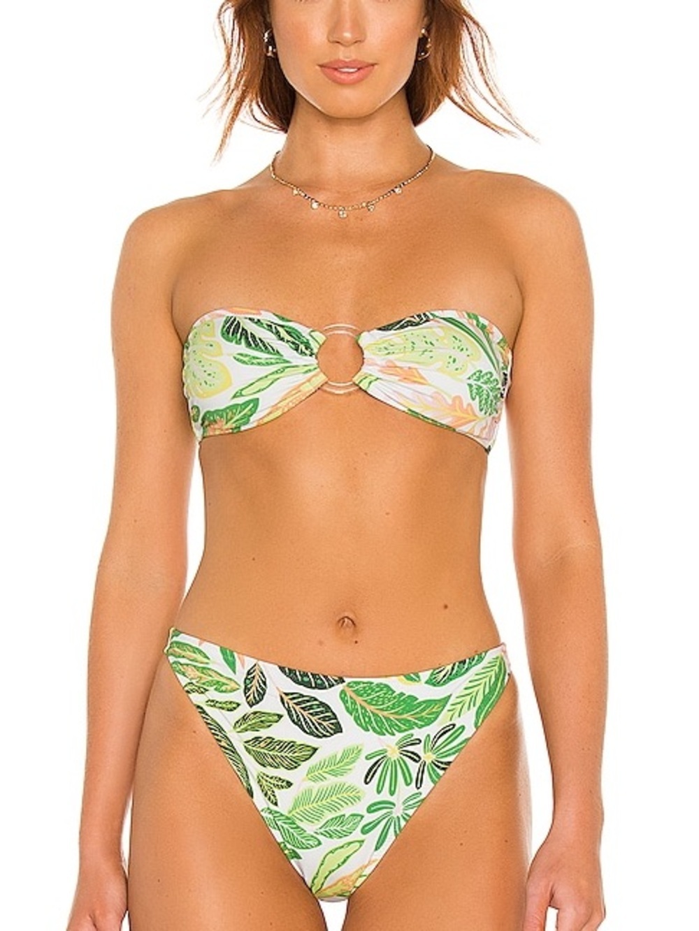 NWT Solid & Striped Tati Palm Leaf Bandeau Bikini Top M